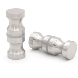 NUZAMAS Set of 2 Solid Shower Screen Door Knob Round Back-to-Back Door Handle, Stainless Steel Made, Bathroom, Glass Doors