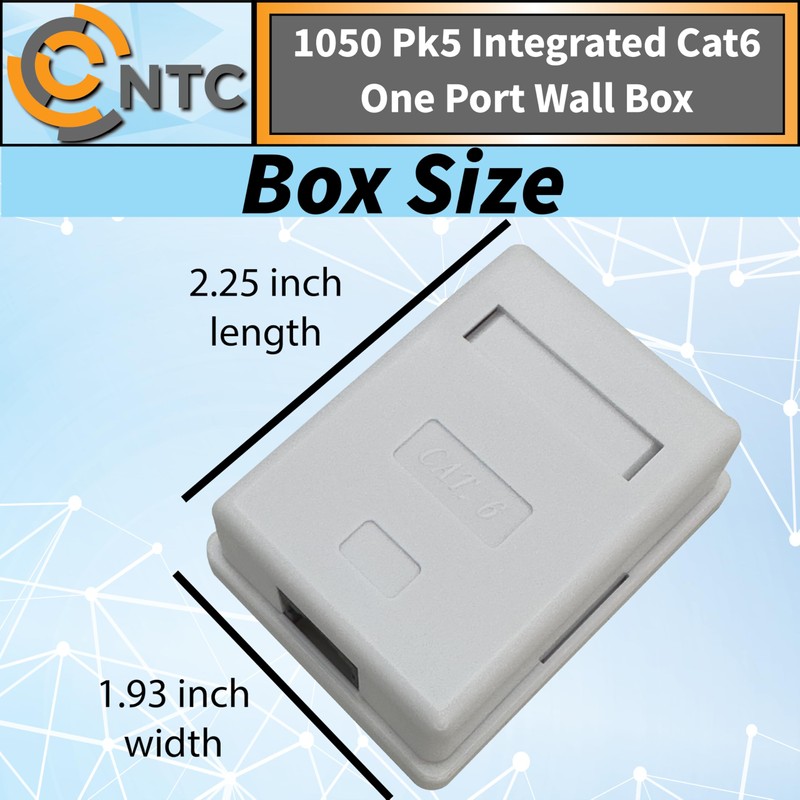 1050 Pk5 Integrated Single Port Cat6 Wall Mounted Box -