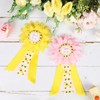 JOYMEMO Pink Yellow Sunflower Baby Shower Maternity Sash Kit -