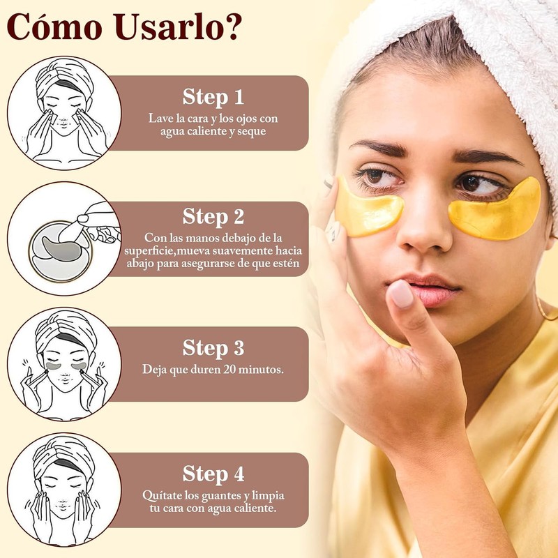 Parches para Ojos de Colágeno con Oro 24K – 30