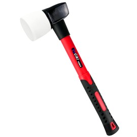 C&T White Rubber Flooring Mallet with Replaceable Head,Non-Marring Head, Fiberglass Handle, 1 Replacement head