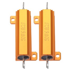 YOKIVE Pack of 2 Aluminium Housing Resistor, Office LED Converter, Replacement Wire-Wound Resistor, Great for Daily Use (Gold, 50 W, 6.8 Ohm)