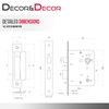 Decoranddecor Bathroom Mortice Lock - 3inch / 76mm - Antique