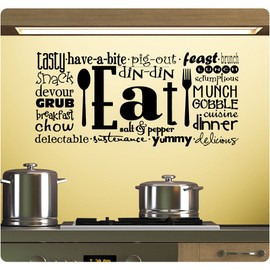 Eat Tasty Breakfast Lunch Kitchen Wall Decal Sticker Art Mural Home Décor