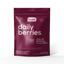TRULIFE | Daily Berries | SIN AZÚCAR y sin colorantes | Bajo en calorías (1 Bolsa de 300 g para 30 porciones)