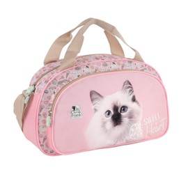 Goldkids - Sporttasche Kinder für Mädchen & Jungen - Umhängetasche mit Katze Motiv - Schwimmtasche mit verstärktem Boden - Trainingstasche 39 cm x 24 cm x 12 cm