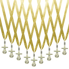 36 Pieces Hello Baby Baby Shower Pacifiers Necklace Acrylic Baby Party Favors Charm Pacifiers Necklace Baby Shower Party Decorations Table Scatter (Yellow Pacifier)