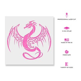 Dragon Stencil - Reusable Stencils for Painting - Create DIY Dragon Crafts and Decor