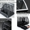 Desk Organiser, Mesh Metal Pen Holder, Black, Office Organiser with