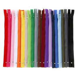 HIDOSNG Assorted Color Nylon Close End Zipper Pack Craft Dressmaking Zip Lace, 20 Pcs Nylon Coil Zippers Bantoye Sewing Zippers Supplies for Tailor Sewing Crafts 8 inches
