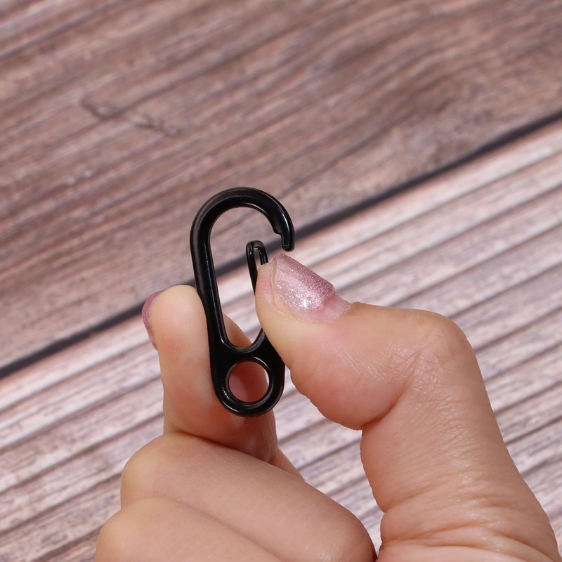 Cyiiifa Mini Carabiner, Small, Canavila, Black, Set of 10, Snap
