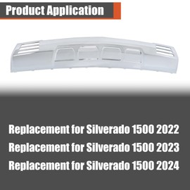 labwork Front Bumper Lower Valance Skid Plate Chrome without Hole Replacement for Silverado 1500 2022-2024 84946365