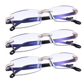 TERAISE Rimless Reading Glasses Fashion Diamond Cutting Design Anti-Fatigue Clear Lens Spectacle Readers for Men…