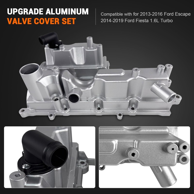 XUNUOPARTS 1.6L Aluminum Valve Cover Compatible with 2013-2016 Ford Escape