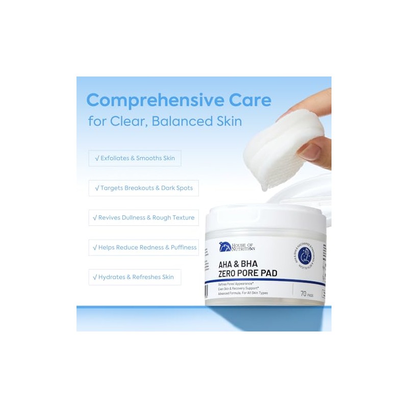 Glycolic Acid Exfoliating Toner Pads with AHA & BHA |