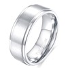 Zakk 4mm 6mm 8mm Silver Titanium Rings Engagement Wedding Band