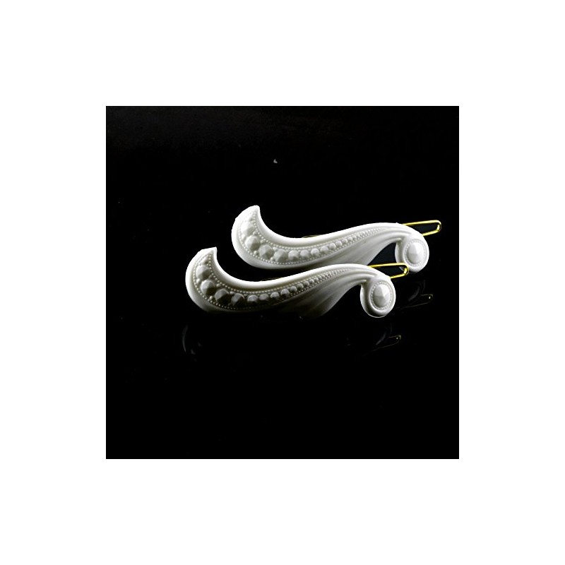 Set of 2 Paisley Clip 42 x 13 in White