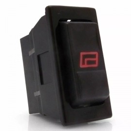 AutoLöc Power Accessories Power Window Up Down Momentary Rocker Switch Red Illuminated Icon 5 Pin 12V 20A