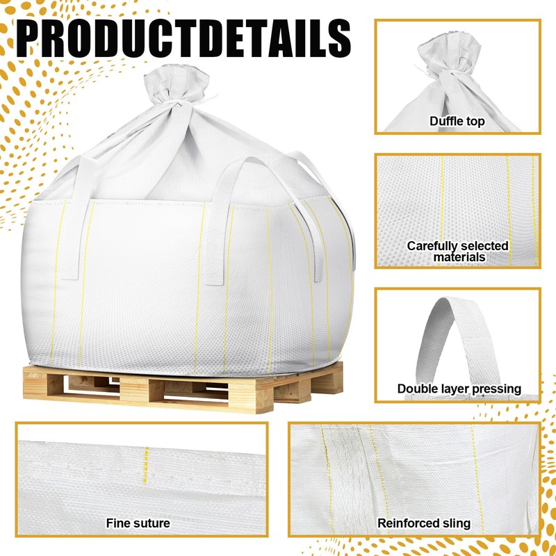 Hoolerry 10 Pcs FIBC Bulk Bag, 1.5 Ton 39" L