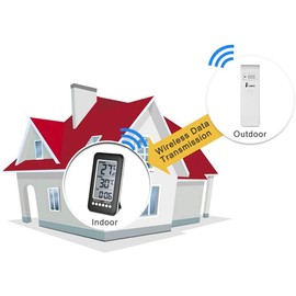 Meichoon Wireless Thermometer,Indoor & Outdoor Weather Station Digital Temperature Monitor Thermometer with Remote Control,Household Refrigerators,Ice Storage,Maximum and Minimum