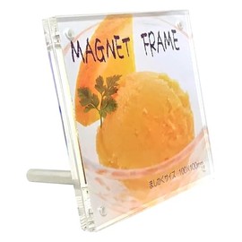 Yuyang G-954 Acrylic Magnetic Frame, Square, W39.4 x H3.9 inches (100 x 100 mm), Transparent, Tabletop, Photo Frame, Photo Frame, Strong Magnet, Stylish