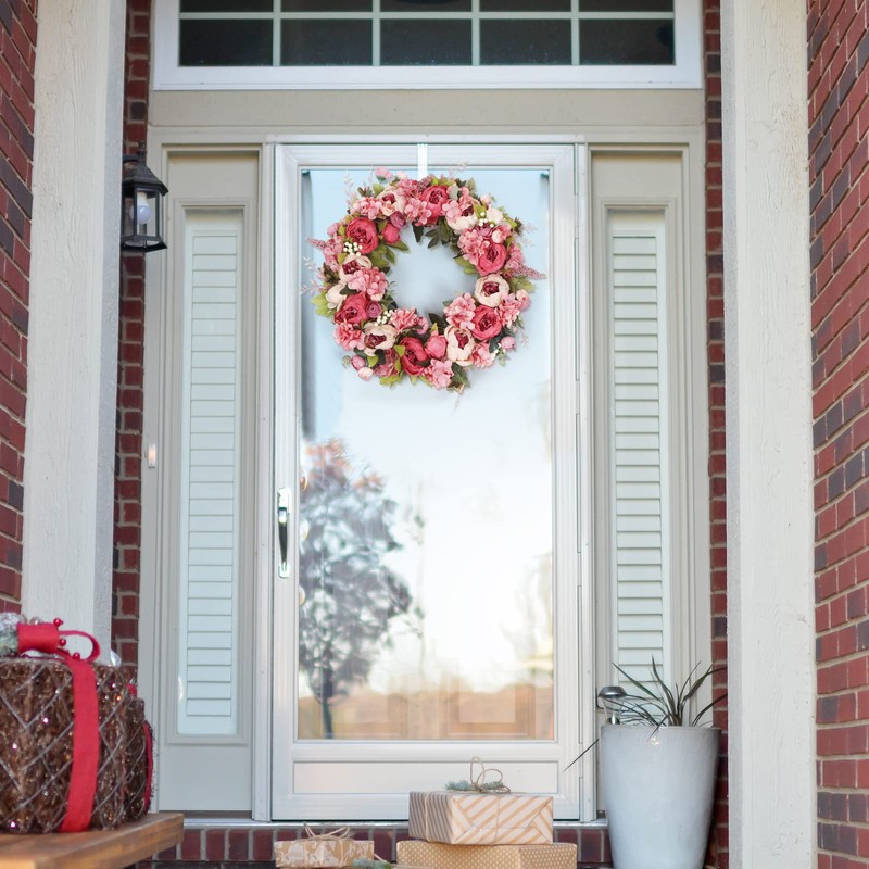 Wreath 26 Inches - Peony Flower Spring Wreaths for Front