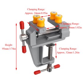 Mini Table Clamp, Small Bench Vice Work Clamp On Vise Mini Drill Press Vise for Crafts Woodworking and Metalworking
