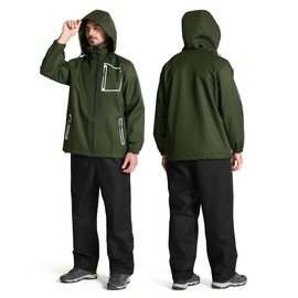 SWISSWELL Golf Rain Suits for Men Waterproof Golf Rain Gear Lightweight Windbreaker Jacket and Pants for Outdoors Work Army Green XXL