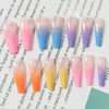 24pcs Long Coffin False Nails Multicolor Stick on Nails Pink