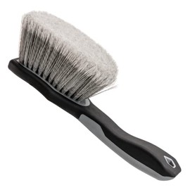 VIKING Car Wash Brush, Wheel and Fender Brush, Short Handle Tire Cleaner for Car Detailing, 10.3 Inch, Grey/Black