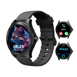 Smartwatch Hombre con Alexa,Reloj Inteligente Hombre con Llamadas Bluetooth,Impermeable IP68,Monitor De Frecuencia Cardíaca/Oxígeno en Sangre/Presión Arterial,Múltiples Modos Deportivos,Negro