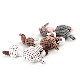 Friendly Pet Squeaky Plush Dog Toys, 3 Pack Stuffed Animal Plush Chew Toys with Squeakers, Stuffed Dog, Donkey & Goat for Teeth Cleaning, for Small Medium Dogs