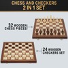 2 in 1 Magnetic Wooden Chess and Checkers Board Game