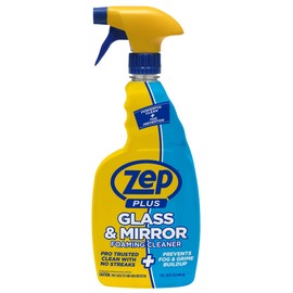 Zep Plus Glass & Mirror Foaming Cleaner - 32 Oz. (Case of 12) - R53812 - Keep Your Mirror and Glass Surfaces Clear + Streak-free While Also Preventing Mirror Fog…