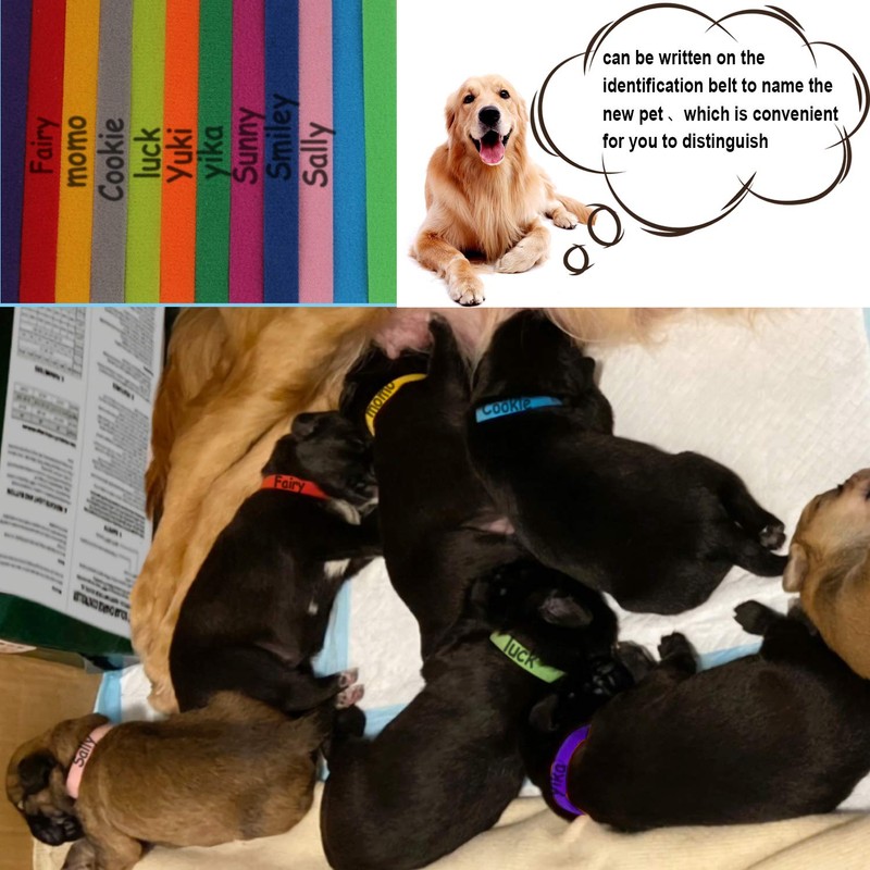 15 Pcs Puppy Whelping Collars Newborn Pet Collars Double-sided Soft