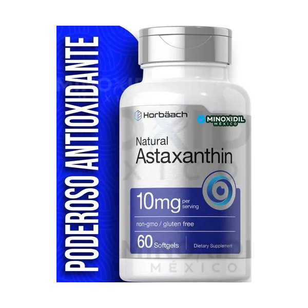 Astaxantina 10 Mg Antioxidante (60 Cápsulas) Americano Sabor Sin sabor