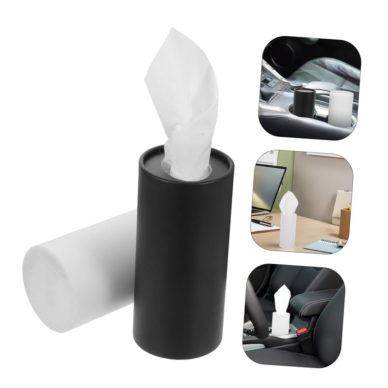 Gogogmee 4pcs Cylinder Tissues Cup Holder Tissues for Car Paper