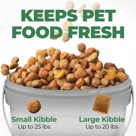 EconoHome Pet Food Storage Container – Holds Up to 25 lbs – Airtight Food Storage with Gamma Seal Lid – Heavy-Duty 90MIL Food Grade, BPA-Free Plastic – Easy Carry Handle – Grey