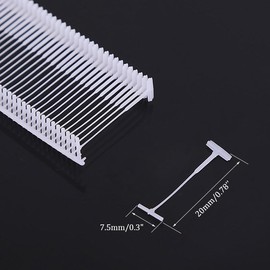 1000Pcs 20mm Tagging Barbs, White Label Pins, Rigid Tagging Gun Fasteners for Clothing Labels, Price Tags, Retail Displays, Standard Gun-Compatible Securing Barbs