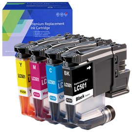 GREENPRINT LC501 LC5014PK Compatible Ink Cartridges Standard Capacity for MFC-J1260W MFC-J1360DW MFC-J1410DW Printers (4 Colors Set, Black Cyan Magenta Yellow)