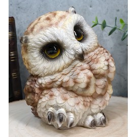 Ebros Brown Great Horned Baby Owl Wobbly Tiptoeing Figurine 5" Tall Whimsical Tropical Forest Nocturnal Taxidermy Owls Figurine