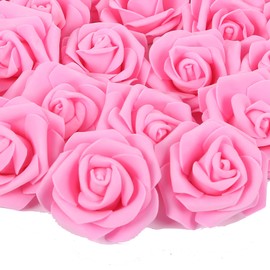 INSUNSIX Artificial Rose Flowers,100 pcs Foam Rose Bulk Pink Fake Flower Heads for DIY Wedding Bouquets Rose Wall Kissing Balls Bridal Shower Centerpieces Arrangements Party Tables Decorations(Pink)
