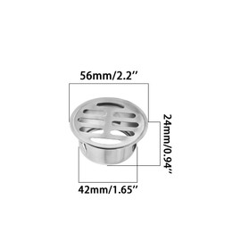 Round Floor Drain,304 Stainless Steel Snap in Floor Drain Shower Drain Cover Grate Cover for Outdoor Yard Drain-Pipe Exhaust Pipe Roof Balcony Use φ50mm/1.97''2 PCS