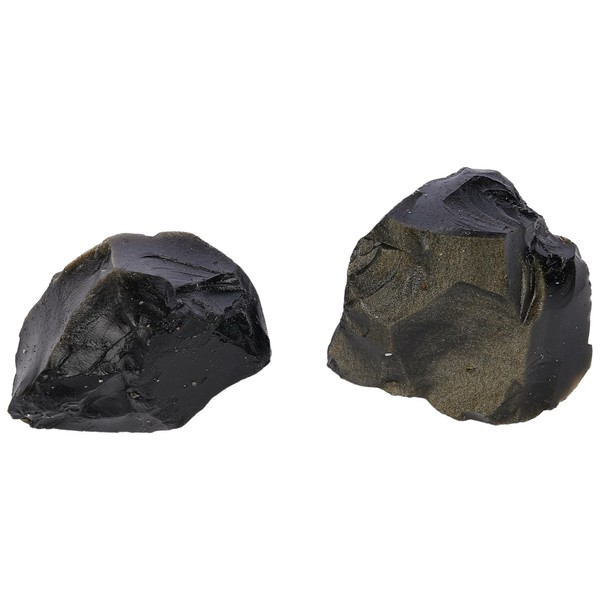 Sheen Obsidian Raw Crystals Rough Gemstones with Authenticity Card, Velvet