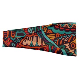 SAE99 Headband, Sweatband, Head Wrap, Soft Stretchy Headband, Sport Yoga Headband Fits All (Purple Blue Tie-Dye)