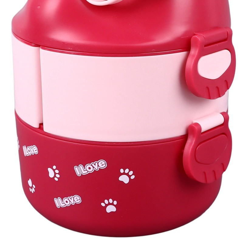 Portable Lunch Box, 2 Layer Containers for School, Work, Camping