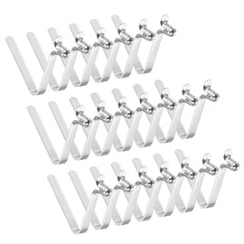 PATIKIL 6.5 x 4mm Kayak Paddle Snaps, 20 Pack Tent Pole Clips Steel V Shaped Single Pin Push Button Spring Clips Lock Tube Pole Clips for Camping Awning, Silver Tone, 26mm Long