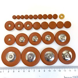 Soprano Saxophone Tampo Pad Set of 28 Sheepskin Leather Sax Parts Replacement Repair Care Wind Instrument