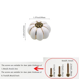 jzytzpzfji 6PCS Furniture Pumpkin Cartoon Handles zinc Alloy Cabinet Doors Drawers Ceramic Antique Copper Colored Handles Single Hole White European Style (6, White)