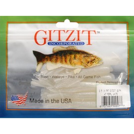 GITZIT Fat Fishing Bait Lures (10-Pack), 2.5-Inch, Pearl White